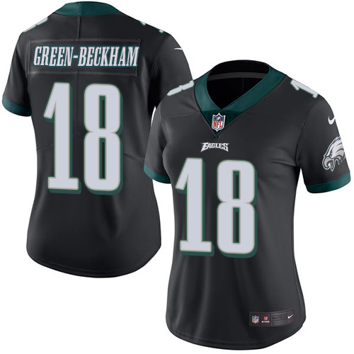 Women's Limited Dorial Green-Beckham Nike Jersey Black - #18 Rush NFL Philadelphia Eagles